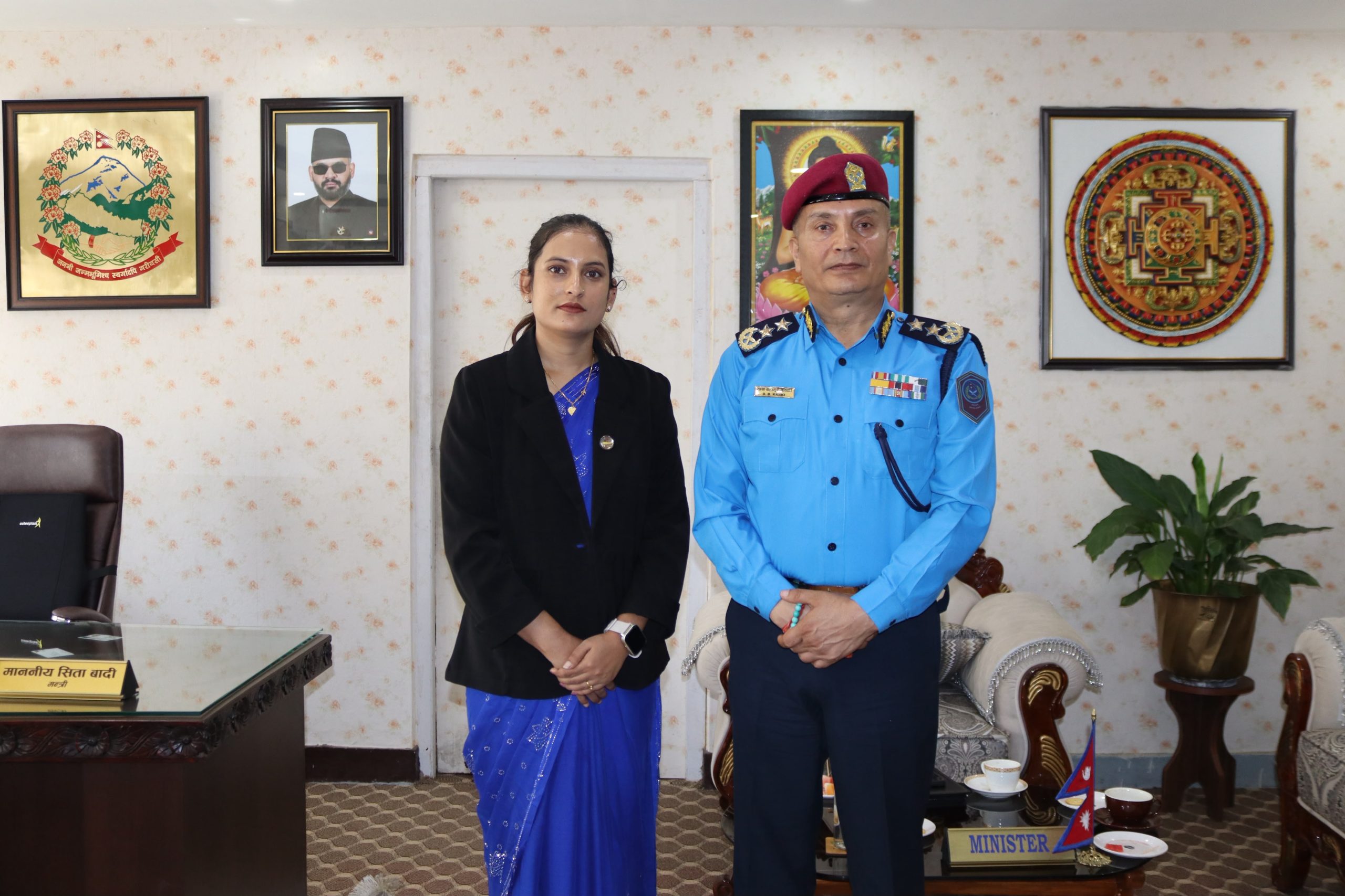 मन्त्री बादी र आईजीपी कार्कीबीच छलफल: जातीय छुवाछुत नियन्त्रण र महिला तथा बालबालिकाको संरक्षण प्राथमिकतामा